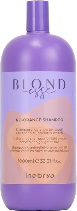 Actual product image Inebrya Blondesse No-Orange Shampoo for light and bleached hair 1000ml (W) (1000 ml, Liquid shampoo)