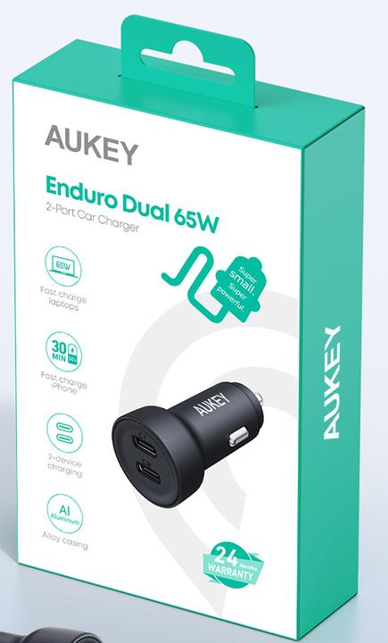 Actual product image Aukey Wall charger Aukey CC-Y23, 2xUSB-C, 65W (black)