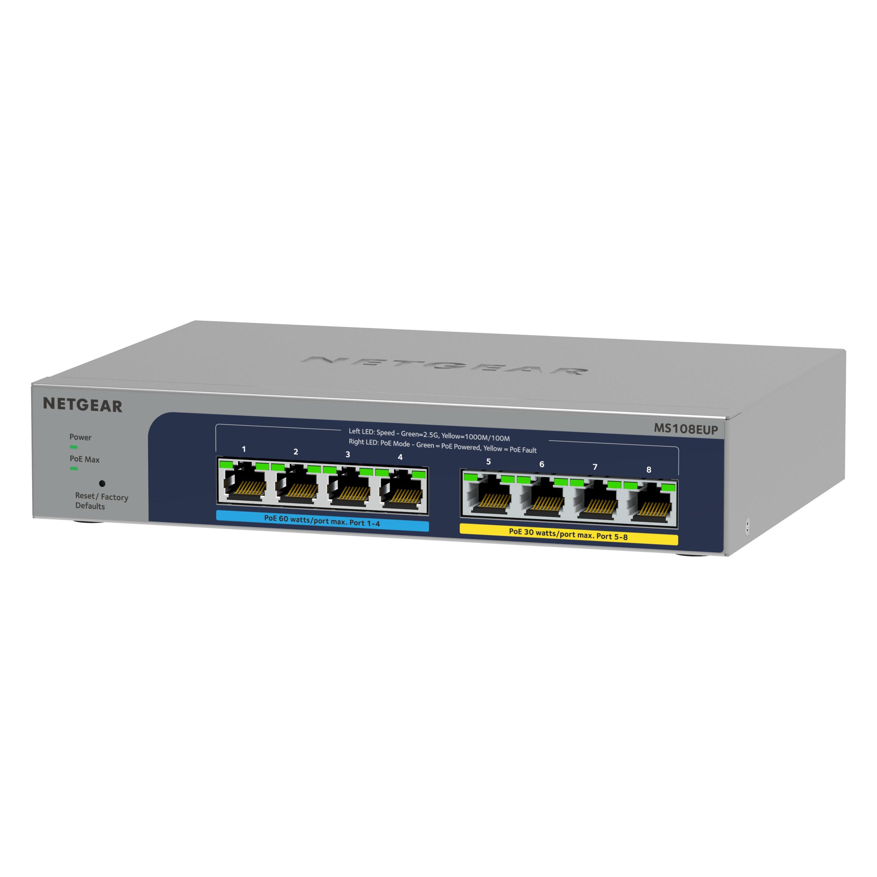 Netgear MS108EUP (8 Ports), Netzwerk Switch, Grau
