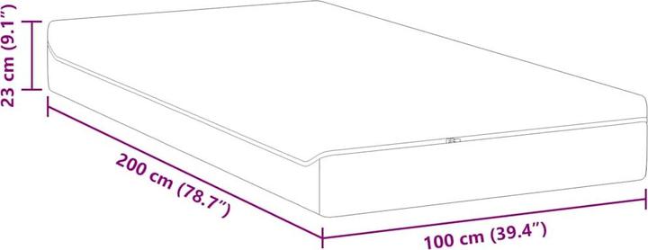 Actual product image vidaXL Mattress (100 x 200 cm, Foam core, Spring core)