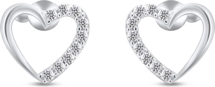 Image du produit Brilio Silver - Boucles d'oreilles romantiques en argent avec coeurs scintillants EA356W (Argent)