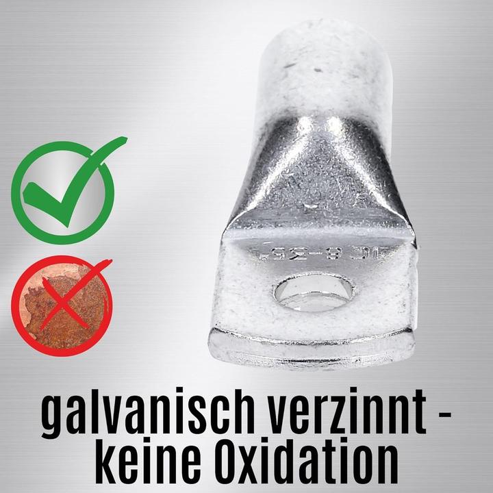 Produktbild Kalitec 10 Stück HR35-6 Handelsübliche Rohrkabelschuhe 35mm² M6 I ohne Sichtloch I Made in Germany