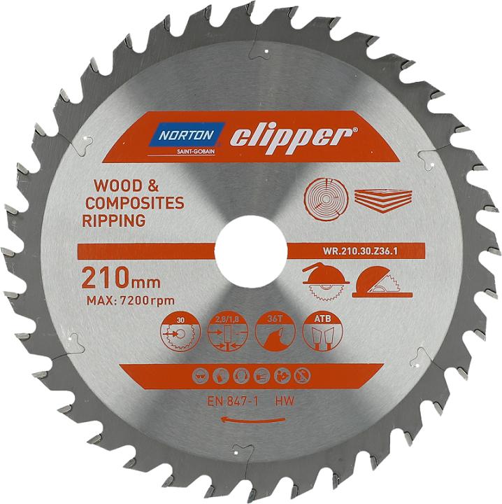 Norton Clipper PIŁA TARCZOWA 210mm x 30mm x 36z DREWNO I KOMPOZYTY ATB (2.8 / 1.8)