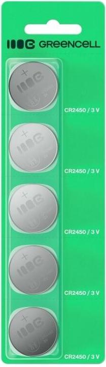 Produktbild GreenCell Charger Green cell Baterijas Green Cell Blister 5x Lithium Battery CR2450 (5 Stk., CR2450, 600 mAh)