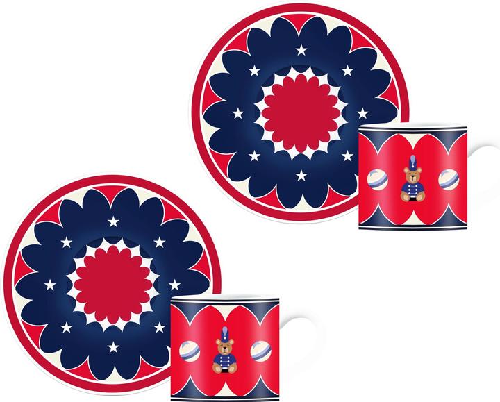 Image du produit Bialetti Kaffeetasse 2 Stück, Rot/Blau, Materialtyp: Keramik (80 ml, 2 x)