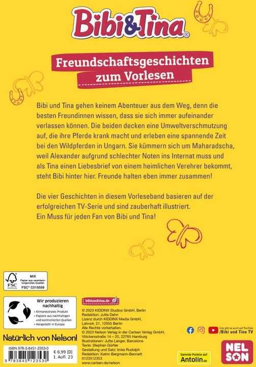 Produktbild Bibi und Tina: Freundschaftsgeschichten zum Vorlesen (Deutsch, 2023)