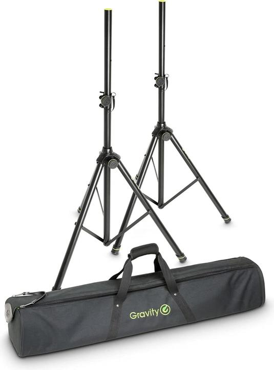 Gravity PA Loudspeaker Tripod Set Off (1 pair, Stand, Height-adjustable)