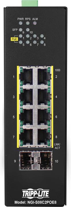 Eaton 8-poorts Lite Managed Industrial Gigabit Ethernet Switch - 10/100/1000mbps -10 tot 60 C (8 ports)