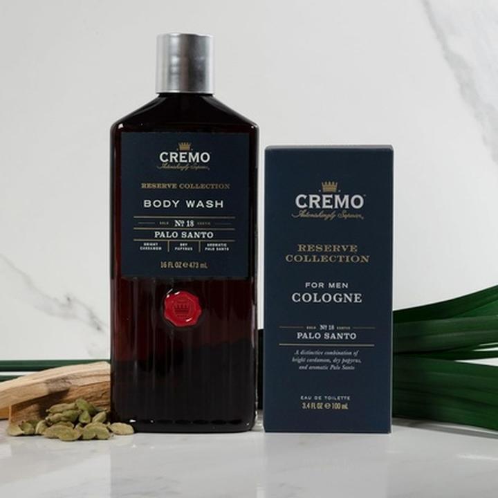Actual product image Cremo Palo Santo Gift Set for Men Eau de Toilette 100ml Body Wash 473ml Woody Fragrance (Perfume set)