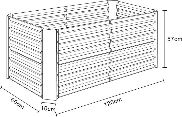 Actual product image VCM Metall Pflanzbeet 180x90 Hochbeet Galdo