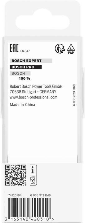 Produktbild Bosch Professional Zubehör Nutfräser, 12 mm, D1 20 mm, L 40 mm, G 81 mm