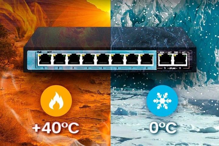 Productafbeelding Extralink EX.3906 netwerkswitch Unmanaged L2 Fast Ethernet (10/100) Power over Ethernet (PoE) 1U (10 ports)