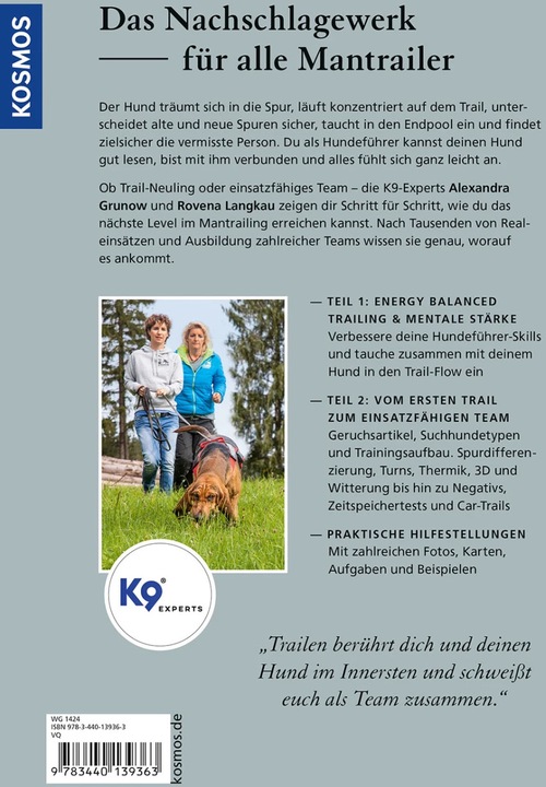Actual product image Kosmos Mantrailing - das Arbeitsbuch (German, Alexandra Grunov, Rovena Langkau, 2023)