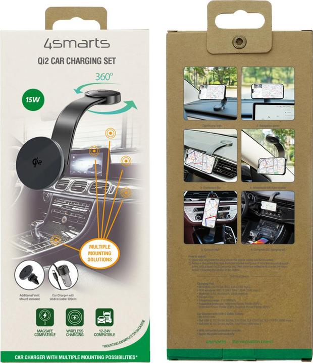 Actual product image 4smarts Qi2 car charging set