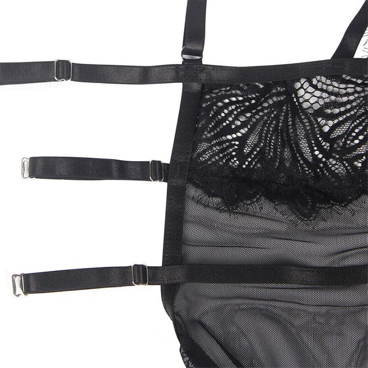 Actual product image Subblime Babydoll With Adjustable Lace Straps Black S/M (S, M)