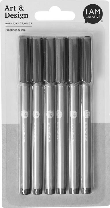 Actual product image I Am Creative Fineliner (Black, 6x)