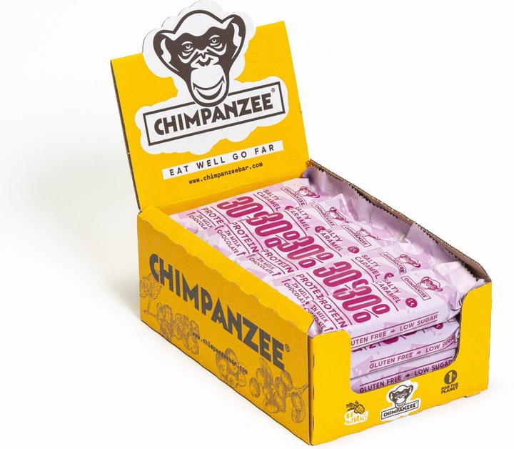 Chimpanzee Protein Bar 30% Salty Caramel / Sans gluten / Végétarien 20x50gr (20 pcs, 1000 g)