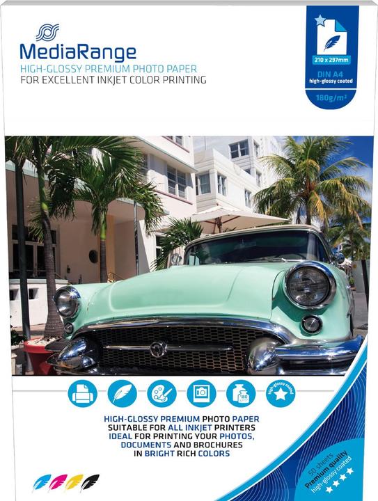 Actual product image MediaRange Photo paper (180 g/m², 21 x 29.7 cm, 50 x)