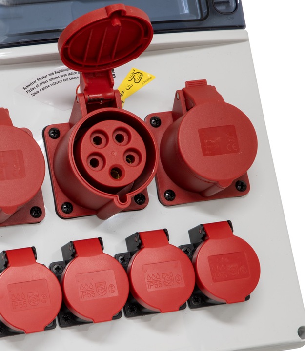 Image du produit Brennenstuhl Distributeur de courant BSV 4/32 FS CEE, 2m H07RN-F5G4.0 FI+LS, fiche 5p 400V/32A (IP44), 3x CEE (7 x, Type 13)