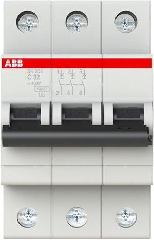 Actual product image ABB SH200 MCB 32A 3 Pole Type C 6kA