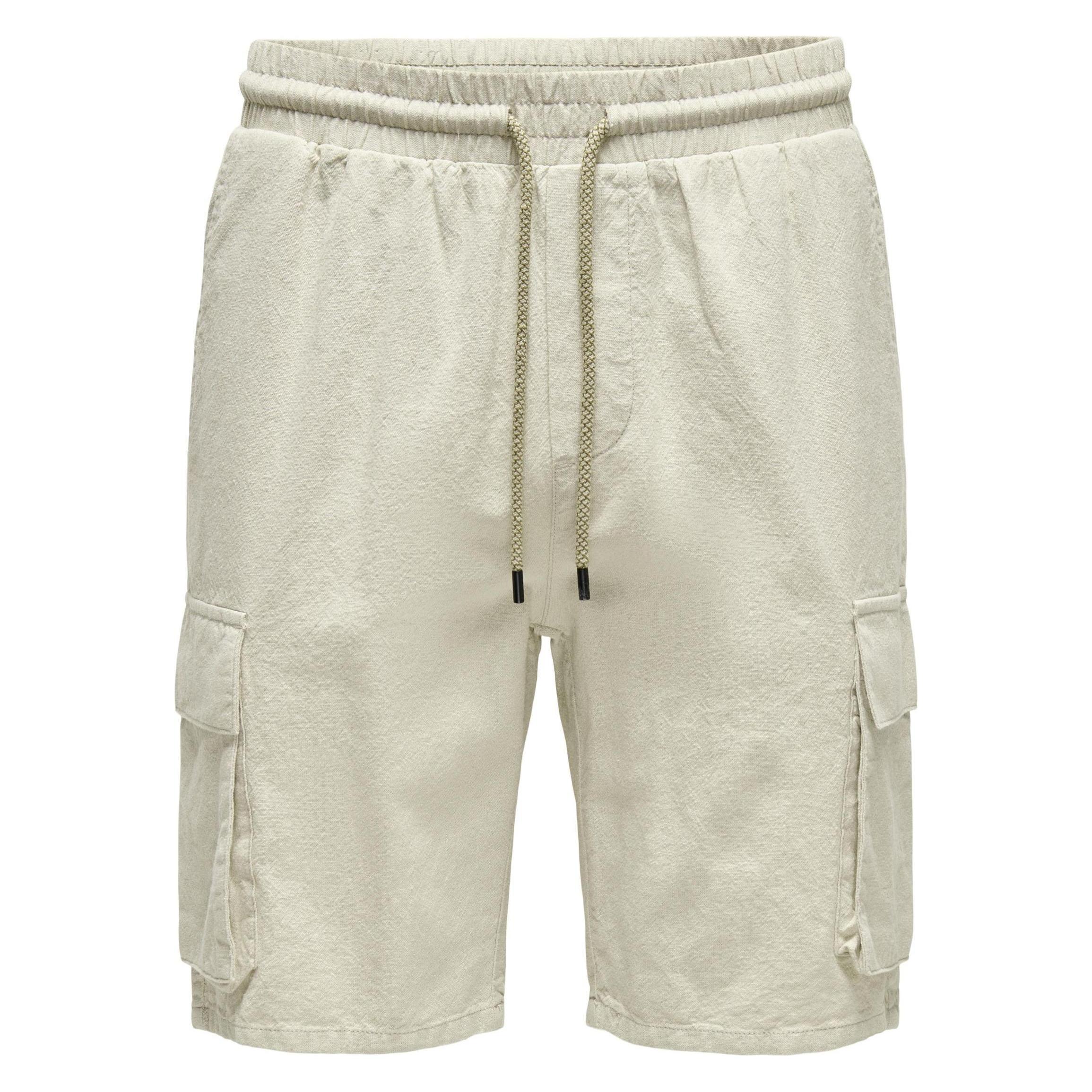 Only & Sons, Herren, Shorts, Locker Geschnitten Cargoshorts Cargo Shorts, Grau, (L)