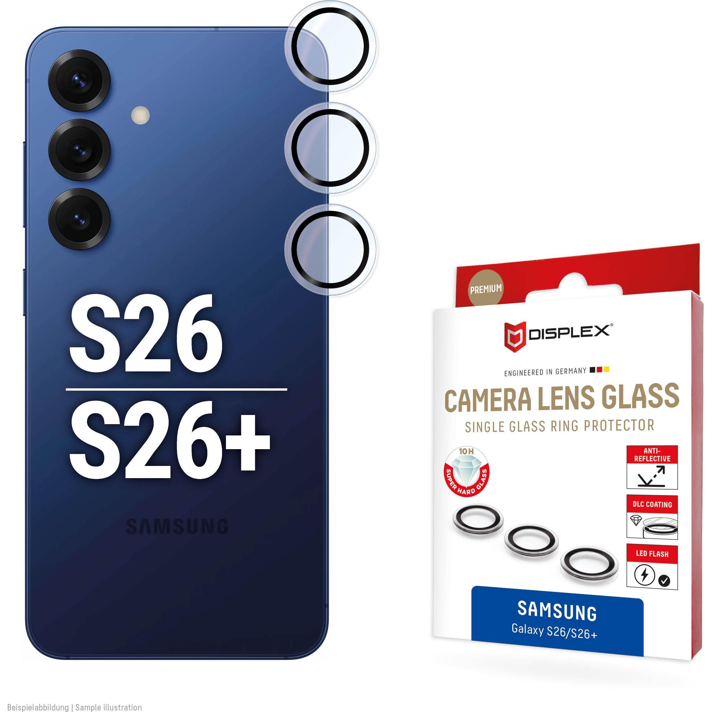 Displex Premium Camera Lens Glass, Kamera Schutzglas, Einzelringe (1 pz., Samsung Galaxy S26, Samsung Galaxy S26+), Pellicola protettiva smartphone, T