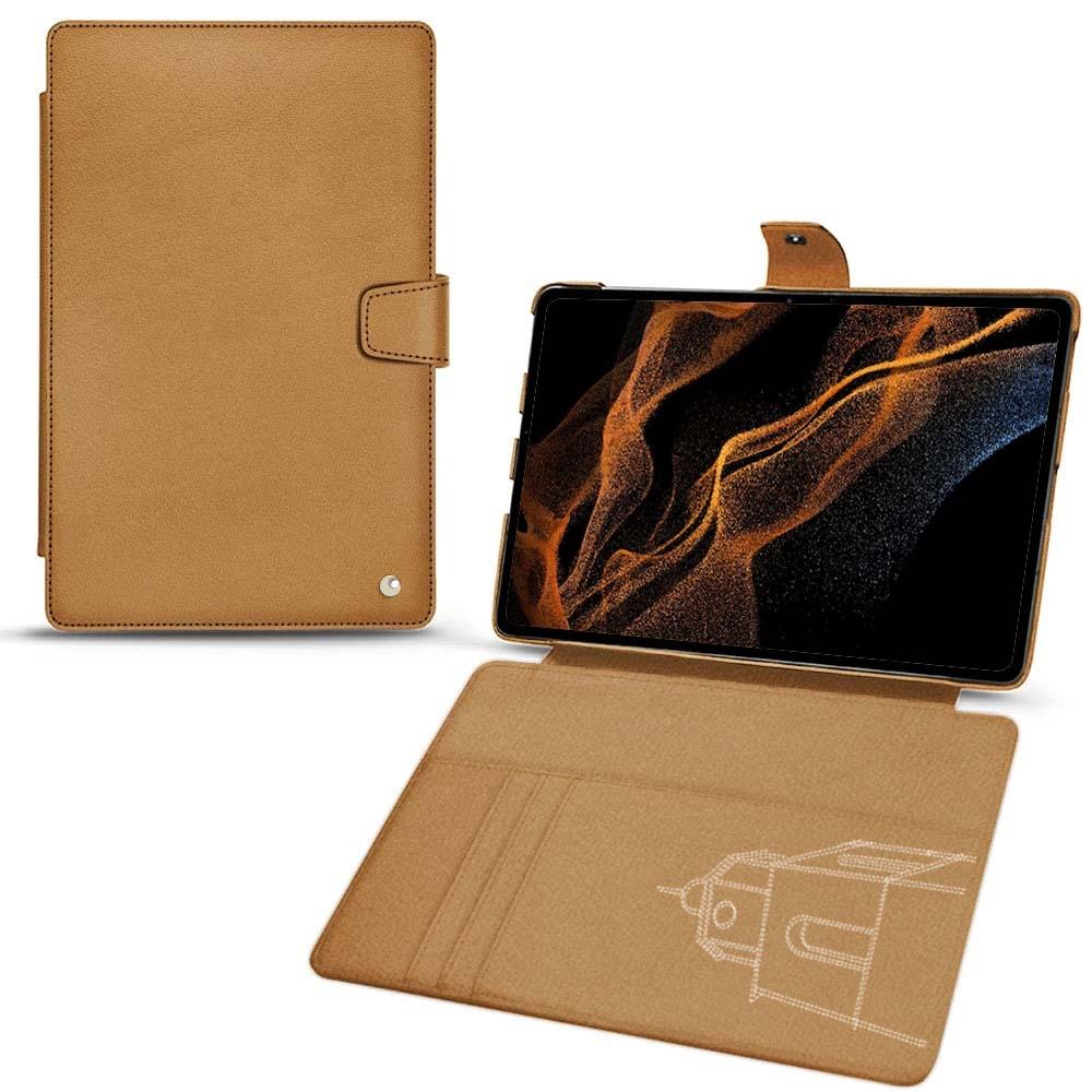 Noreve Lederschutzhülle Wallet (Galaxy Tab S8+), Tablet Hülle, Braun