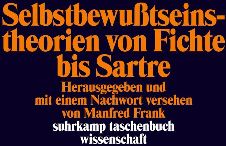 Produktbild Selbstbewusstseinstheorien von Fichte bis Sartre (Deutsch, Manfred Frank, 1991)