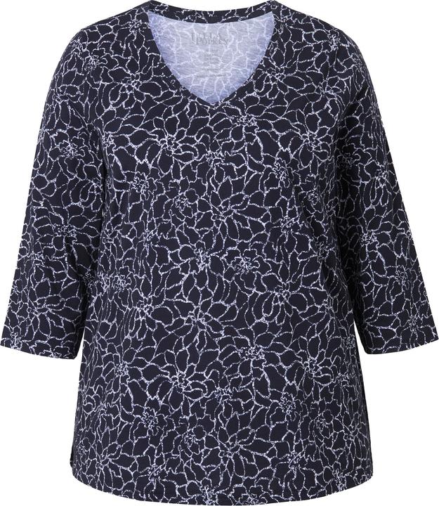 Actual product image Ulla Popken Fabulous Print 3/4 Sleeve Cotton Tee (56)