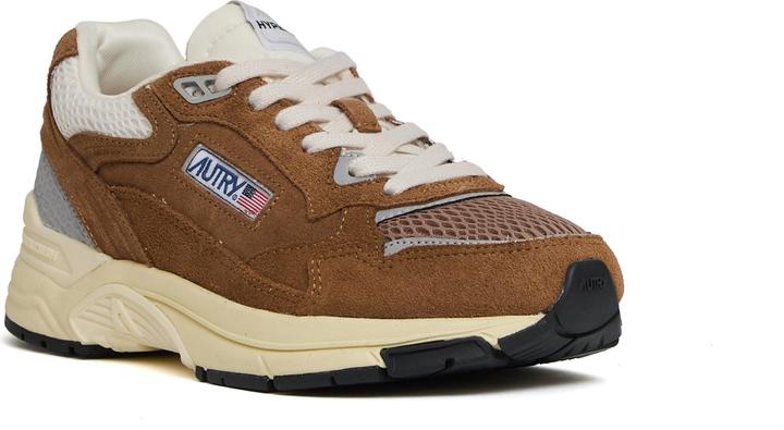 Image du produit Autry Sneakers Hyperway In Mesh E Suede Cigar, Argento (39)