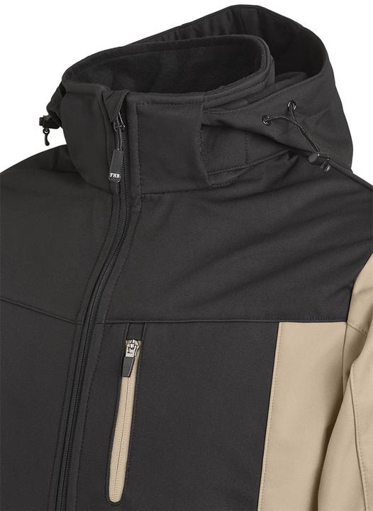 Actual product image FHB Men's softshell jacket JANNIK beige, black size S (S)