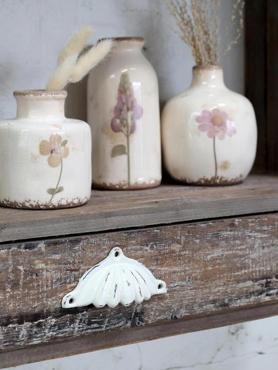 Actual product image Chic Antique Furniture handle with grooves 5 x 12 cm, antique crème