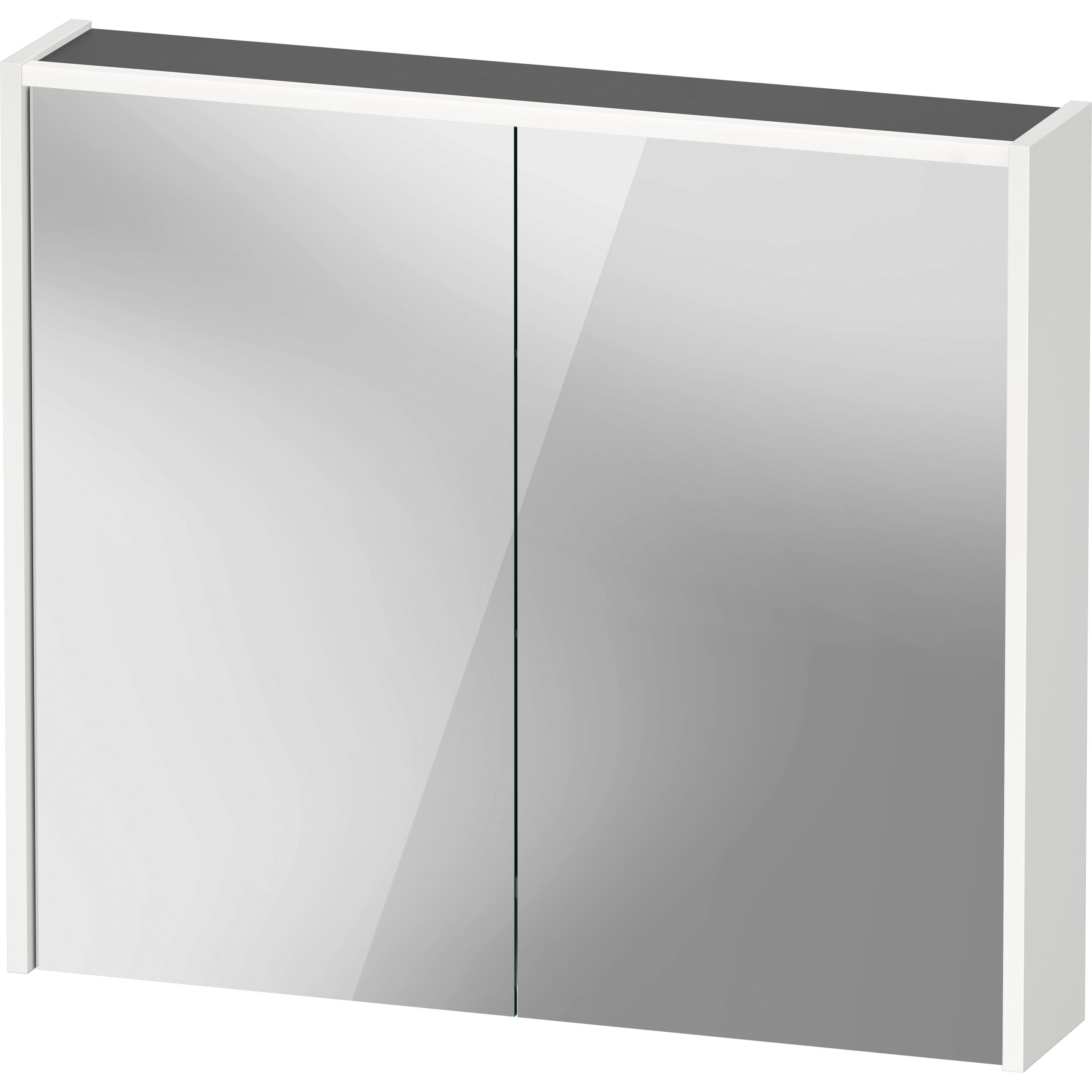 Duravit, Spiegelschrank, D-Code Spiegelschrank, Steckdose Typ J (CH, LI), 2 Türen, LED-Lichtfeld oben, 800x700mm, 6