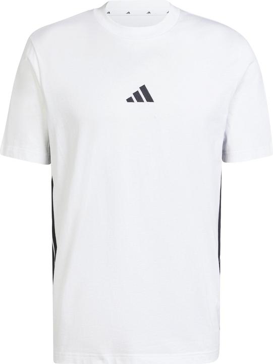 Produktbild adidas Herren Essential Three Stripes Single Jersey Tee, White/Black, L (L)