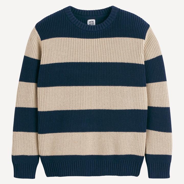 Immagine prodotto La Redoute Collections Gestreifter Rundhals-Pullover aus rustikalem Strick (140)