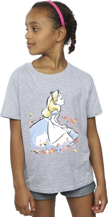 Produktbild Disney Mädchen Alice im Wunderland Skizze Blumen Baumwolle TShirt (152, 158)
