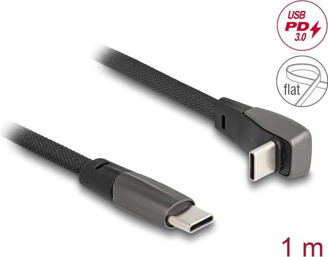 Produktbild Delock USB 2.0 Flachbandkabel USB Type-C Stecker zu USB Type (1 m, USB 2.0, 60 W)