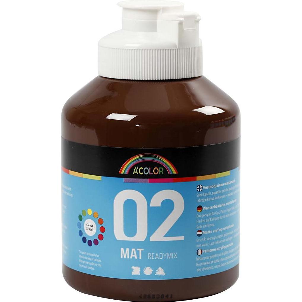 Thumbnail - Creativ Company, Künstlerfarbe + Bastelfarbe, A-Color Acrylfarbe (Braun, 500 ml)
