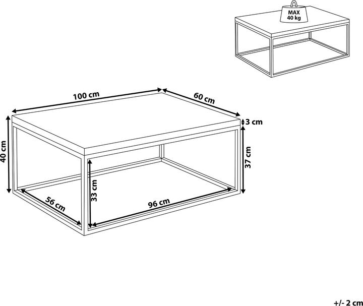 Produktbild Beliani Provo (100 x 60 x 40 cm)