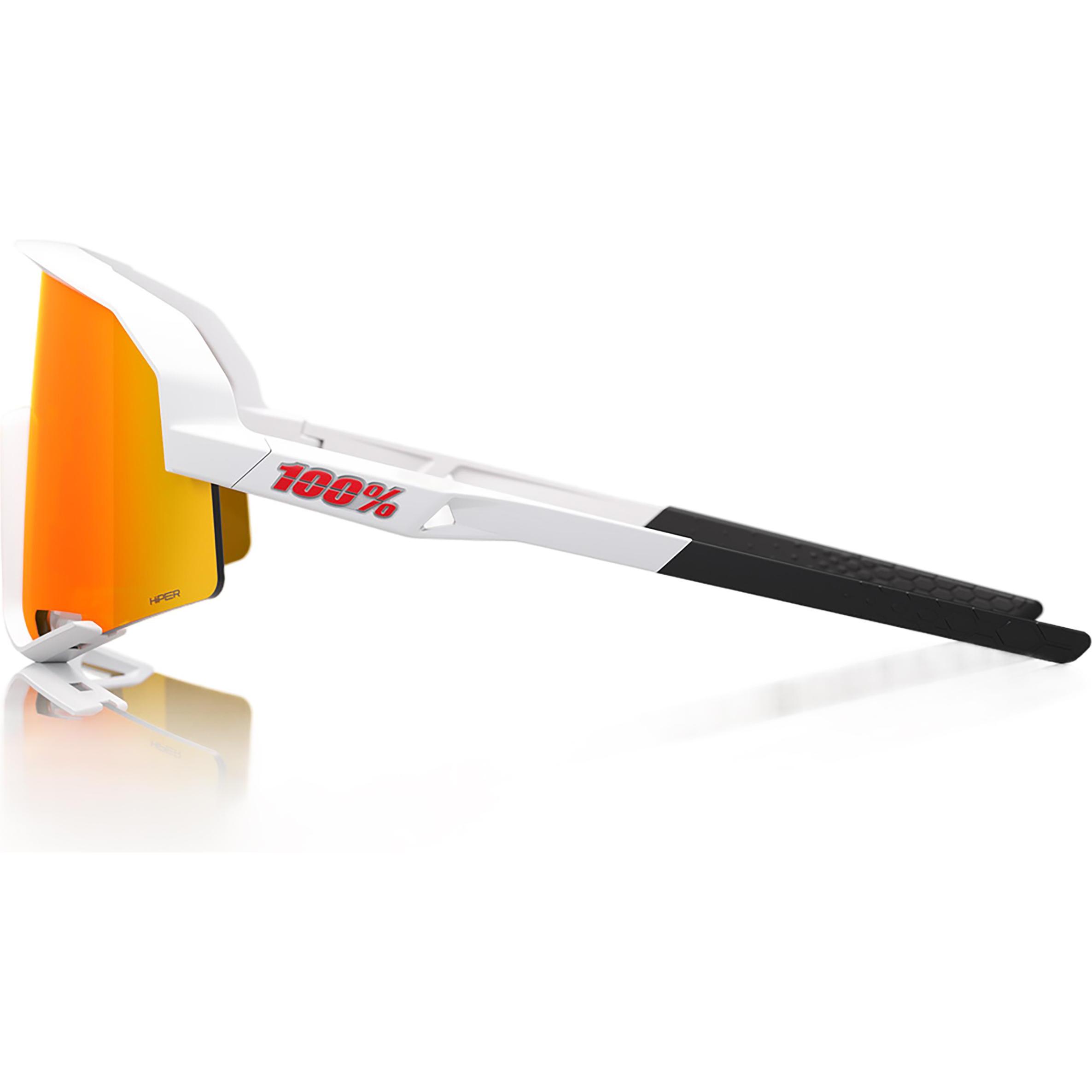 Thumbnail - 100%, Herren, Sportbrille, Slendale - Soft tact White - HiPER Red Multilayer Mirro (soft tact white, Rot), Weiss