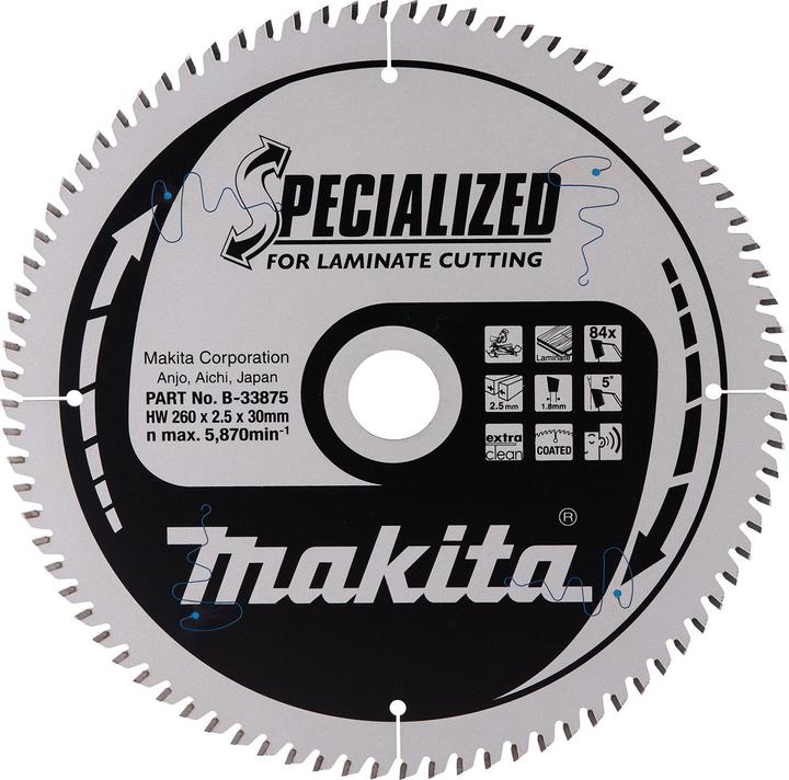 Productafbeelding Makita SPECIALIZED Cirkelzaagblad Ø 260x30x84Z
