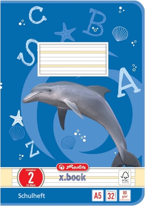 Actual product image Herlitz Exercise book x.book, DIN A5, ruling 2 / lined (A5, Hardcover)