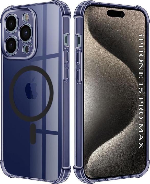 Actual product image Techsuit - Shockproof Clear Silicone MagSafe - iPhone 15 Pro Max - Smoke Black (Apple iPhone 15 Pro Max)