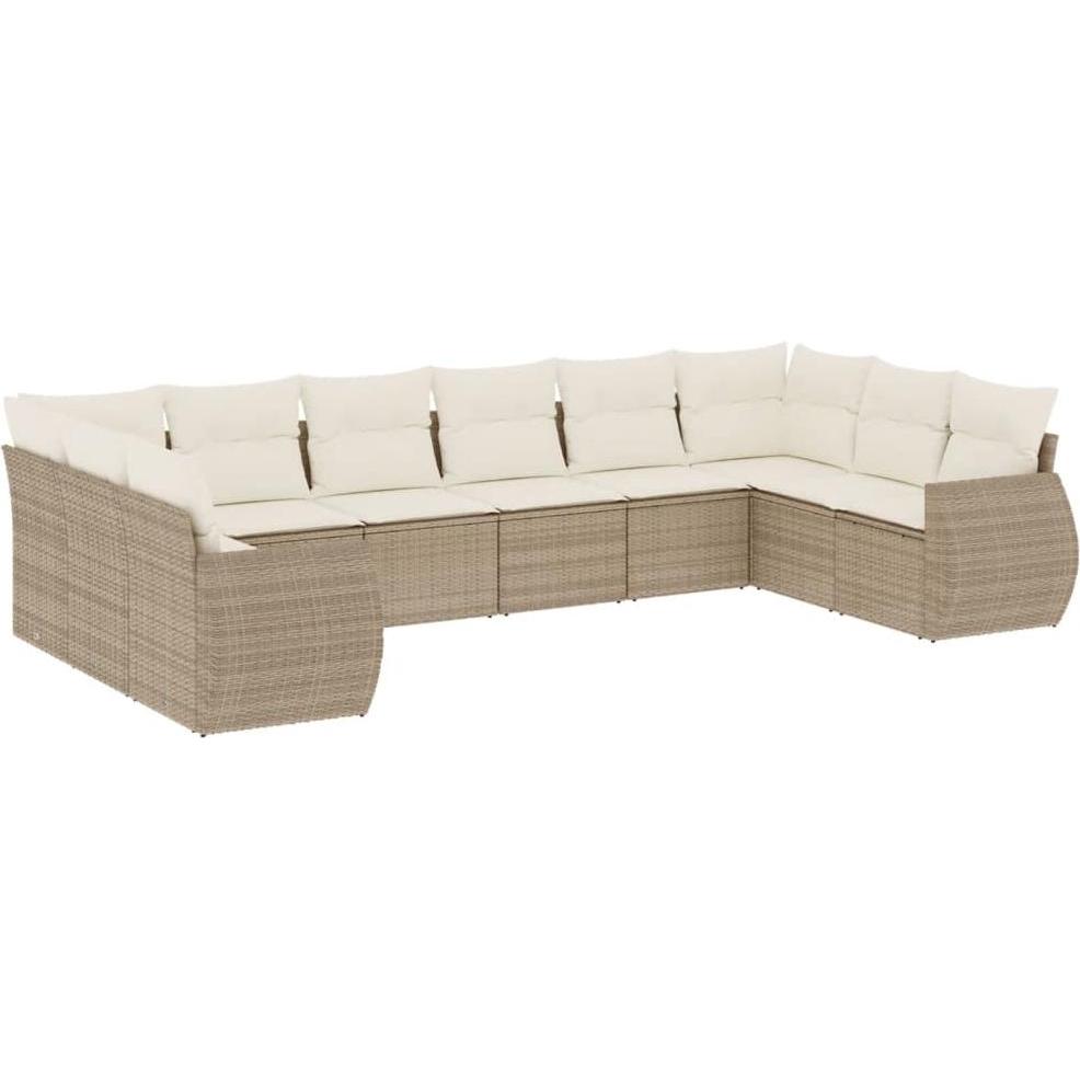 VidaXL, Gartenlounge, 10-tlg. Garten-Lounge-Set mit Kissen