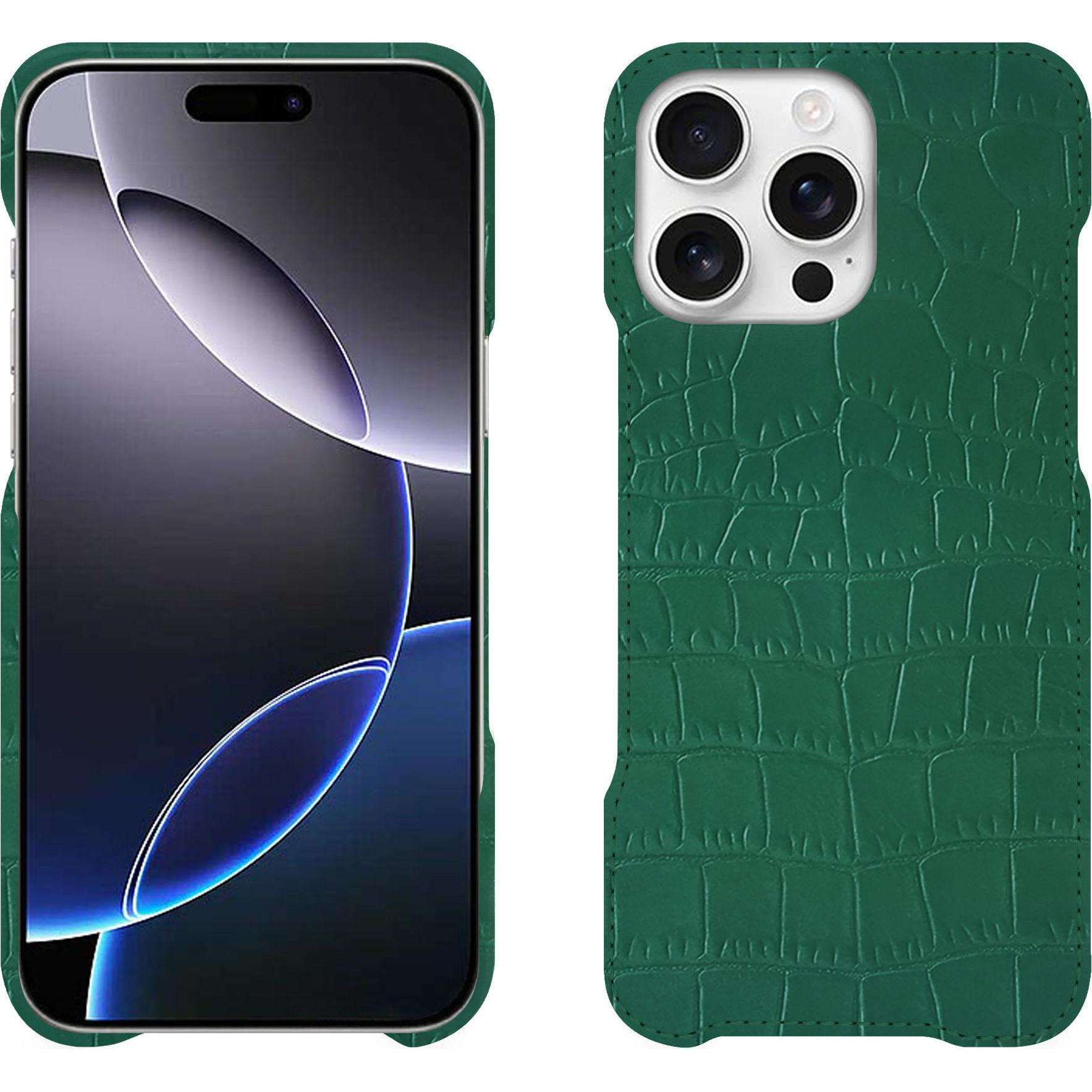 Noreve Lederschutzhülle (Apple iPhone 16 Pro Max), Smartphone Hülle, Grün