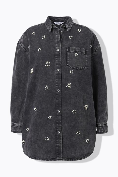 Produktbild Studio Untold Long-Jeanshemd, oversized, Zierperlen (54)