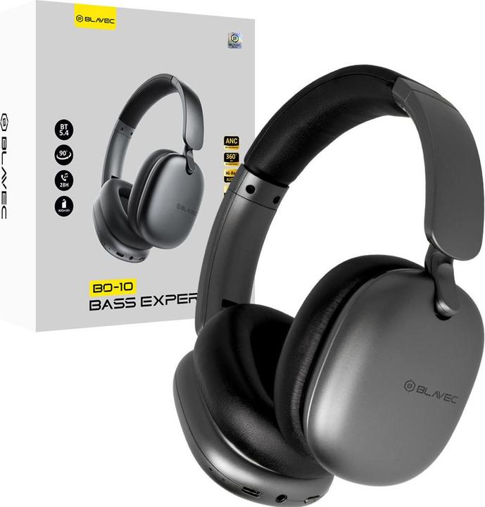 Produktbild Blavec Bluetooth Over-Ear Kopfhörer BO-10 Bass Expert ANC (BO10-B) schwarz (ANC, Kabellos)