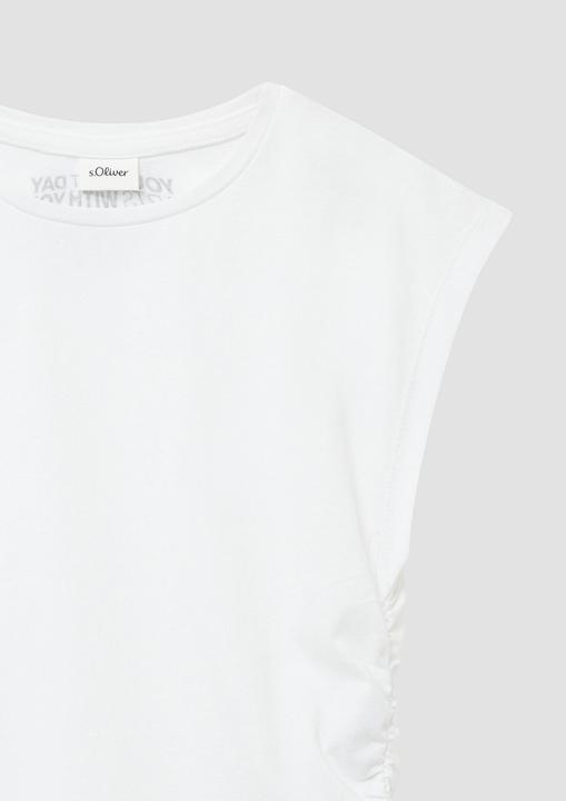 Produktbild S.Oliver T-Shirt Jersey-Shirt im V-Shape mit Raffung und Printdetail (158, 164)