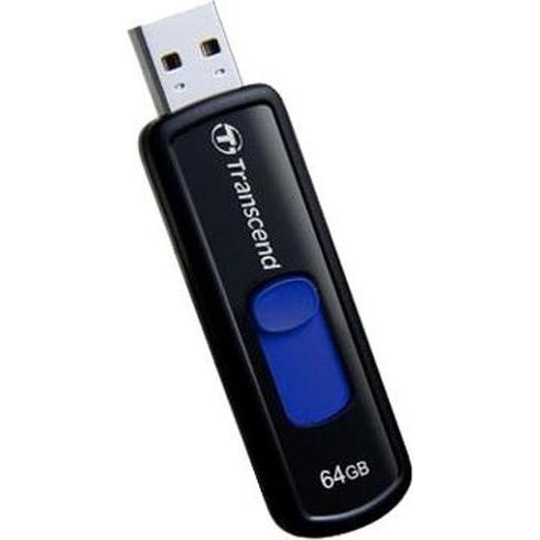 Transcend JetFlash 760 (64 GB, USB-A, USB 3.0), USB Stick, Schwarz, Blau