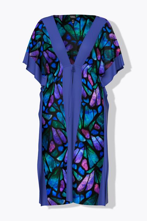 Produktbild Ulla Popken Midikleid, Schmetterlinge, V-Ausschnitt, Halbarm (42, 48)